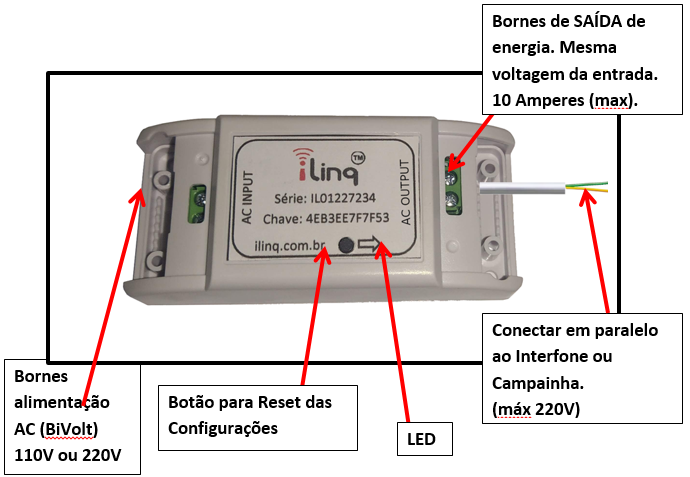 Esquema de ligação do iLinq DoorBell G4